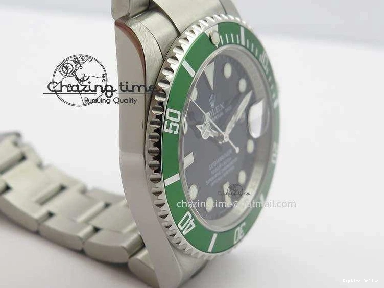 0204 SoftTouch Submariner 16610LV SS Green Metal Bezel JF 1:1 Best Edition Black Dial On SS Bracelet SH 3755